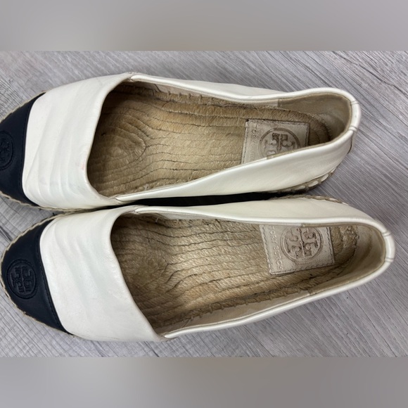 Tory Burch Color Block Espadrille Black & White Size 9 - Picture 7 of 12
